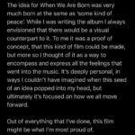 Ólafur Arnalds Instagram - Today – ‘When We Are Born’ – a free screening on the darkest day of the year! 🙏🏻🙏🏻 Join us in celebrating Winter Solstice and the light slowly returning. Huge thanks for Vincent Moon, @icelanddancecompany, @sandrayati, my co-producers, my label and everybody who was willing to go on this journey with me. See you at 8pm — link in the bio