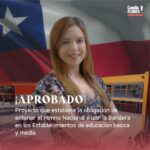 Camila Flores Instagram – ✅ Que se vuelva a cantar el Himno Nacional en los colegios 🇨🇱
Hoy logramos aprobar el proyecto que busca sea obligatorio entonar el Himno Nacional en colegios de enseñanza básica y media
Nuestra chilenidad debe ser inculcada siempre y nunca abandonar el amor por nuestros símbolos patrios