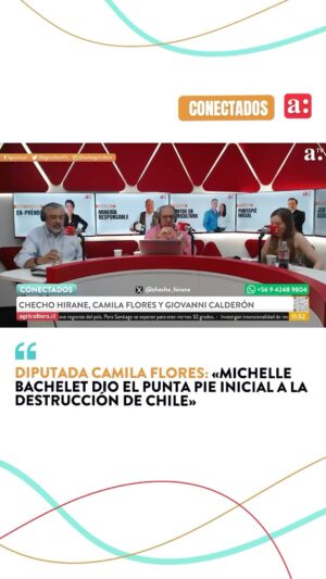 Camila Flores Instagram - 📌 Esta tarde en #ConectadosenAgricultura, la diputada Camila Flores se refirió a la posible candidatura presidencial de Michelle Bachelet.

👉🏻 En ese sentido, la parlamentaria señaló que “si hay una persona responsable en este país de uno de los principales problemas que nos aqueja hoy, como la inmigración ilegal, es la señora Bachelet”.

“Ella dio el punta pie inicial a la destrucción de Chile, en educación, en migración y reforma tributaria”, criticó.

📻 Escucha el programa de lunes a viernes desde las 11:00 horas por Radio Agricultura o por nuestro canal de YouTube Agricultura TV.