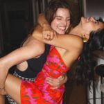 Camila Mendes Instagram - celebrated my golden bday yesterday, brazilian bbq style 🫶🏽 surrounded by the people i love most while eating the food i love most. obrigada @farmrio for the beautiful dress 🥹
