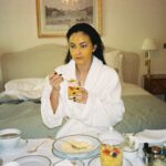 Camila Mendes Instagram – our sunrise service mask is part of a complete breakfast 🍳 @loopsbeauty