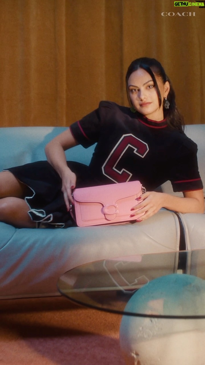 Camila Mendes Instagram - Perks of having many sides of yourself: different Tabbys for every mood. 💜💕💛 #InMyTabby Director & Photographer: @charlottemwales Set Designer: @laurennikrooz Stylist: @clare_byrne Movement Director: @stephengalloway Hair: @owengould Makeup: @jentioseco Nails: @vanessanicolestern #CourageToBeReal #TabbyBag #CoachNY