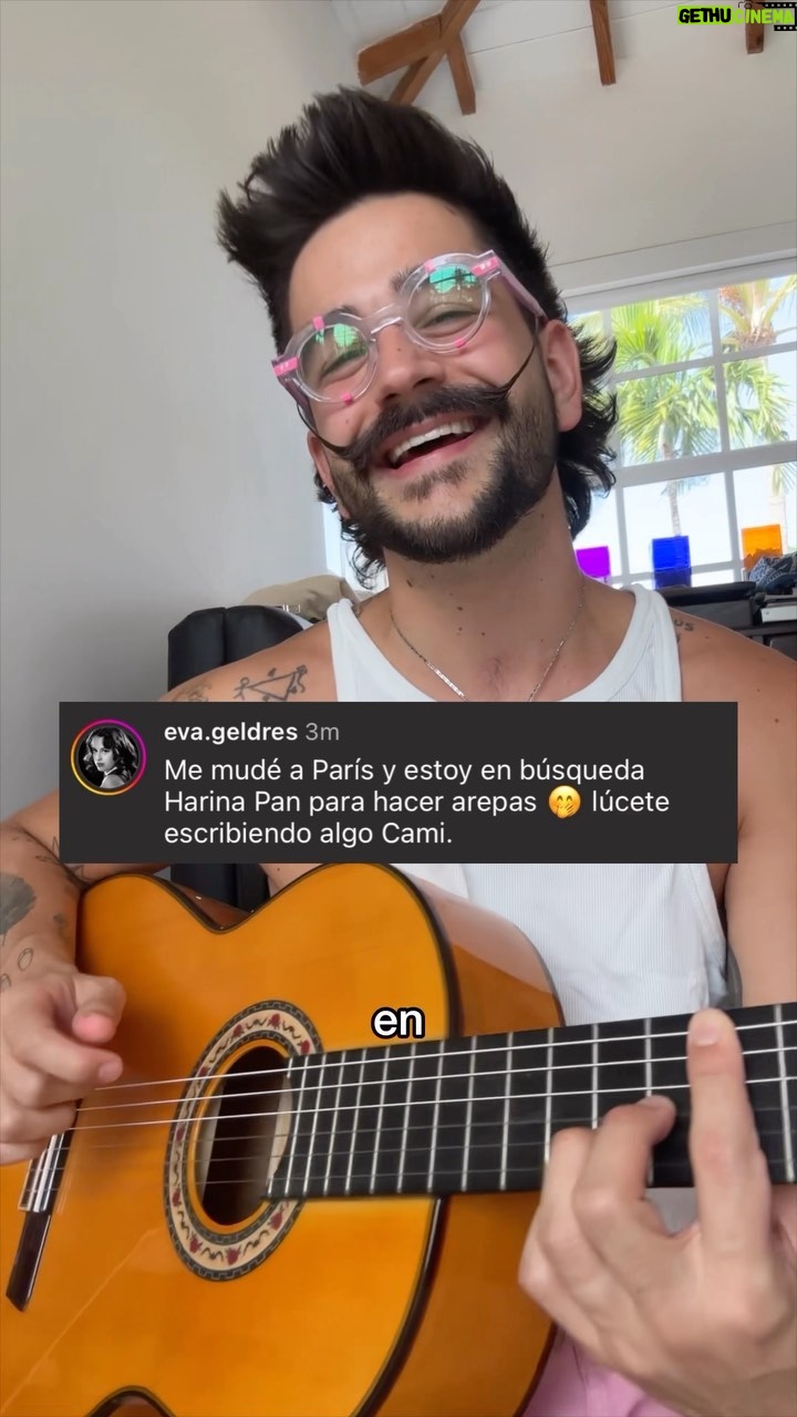 Camilo Instagram - Alguien me dejó este comentario y era imposible no inspirarme!! ✏️ Harina Pan en París??? La mejor combinación de palabras del mundo! 🫓 Si andan por ahí sintiendo cosas WOW, o tienen algo qué contar o cosas que sientan que puedan inspirar o abrir puertas al mundo de las ideas… SUEEELTENNNN EN LOS COMENTARIOS!👇🏽