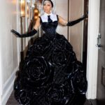 Cardi B Instagram - Soooo beautiful yet sooo edgy .I was afraid of doing the Grey hair but I went for it and it looked amazing….Thank you @chenpengstudio for this amazing dress & @laureldewitt for the earrings 🖤♠️🕷️