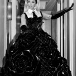 Cardi B Instagram - Soooo beautiful yet sooo edgy .I was afraid of doing the Grey hair but I went for it and it looked amazing….Thank you @chenpengstudio for this amazing dress & @laureldewitt for the earrings 🖤♠️🕷️