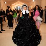 Cardi B Instagram - Soooo beautiful yet sooo edgy .I was afraid of doing the Grey hair but I went for it and it looked amazing….Thank you @chenpengstudio for this amazing dress & @laureldewitt for the earrings 🖤♠️🕷️