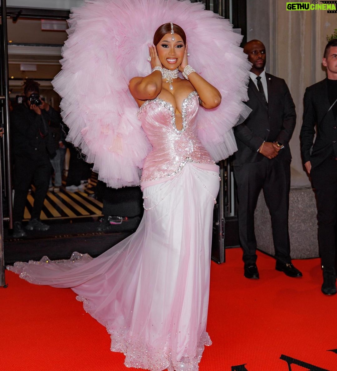 Cardi B Instagram - I love this dress soo much 🎀… and YES pink remind me of Chanel ..when ever they drop any shades of pink’s collection I go buy it lol … @miss_sohee thank you soo much for this beautiful dream dress.Thank you soo much @kollincarter for putting it together