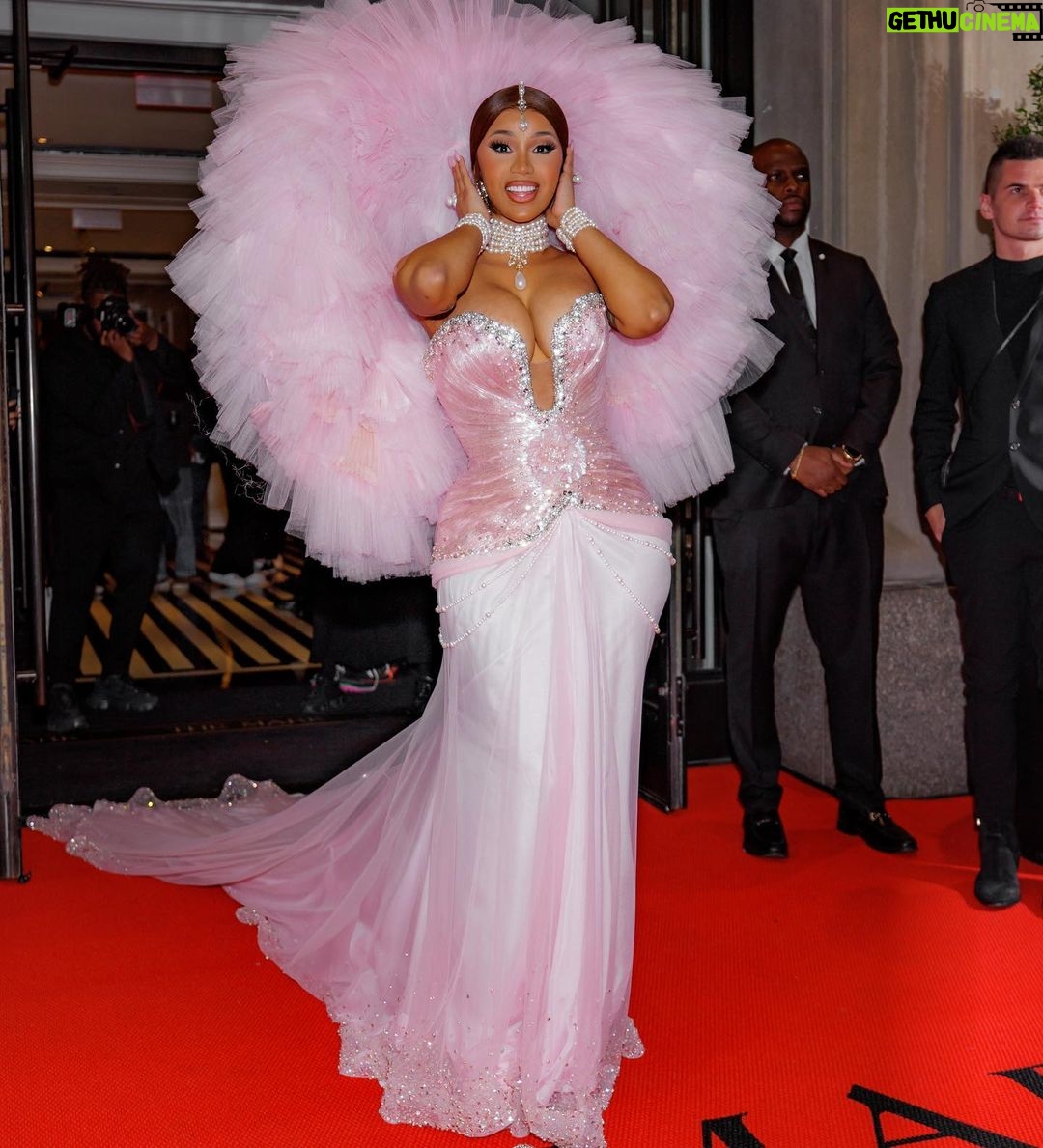 Cardi B Instagram - I love this dress soo much 🎀… and YES pink remind me of Chanel ..when ever they drop any shades of pink’s collection I go buy it lol … @miss_sohee thank you soo much for this beautiful dream dress.Thank you soo much @kollincarter for putting it together
