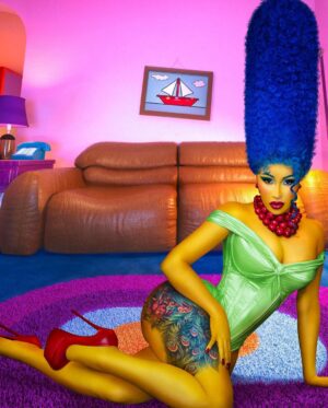 Cardi B Instagram - Ms.Marge Simpson💙❤️