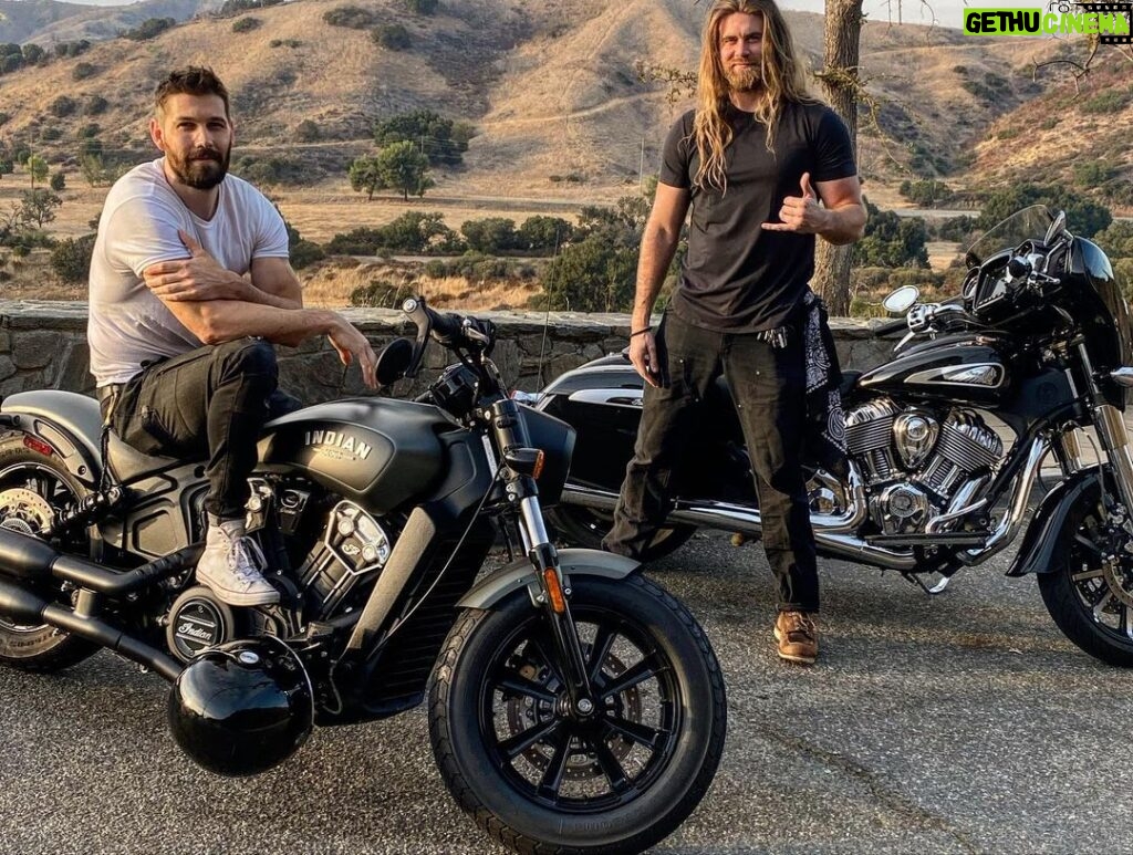 Casey Deidrick Instagram - One last ride w/ @brockohurn 🤘🏼 @indianmotorcycle