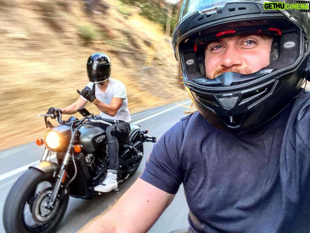 Casey Deidrick Instagram - One last ride w/ @brockohurn 🤘🏼 @indianmotorcycle