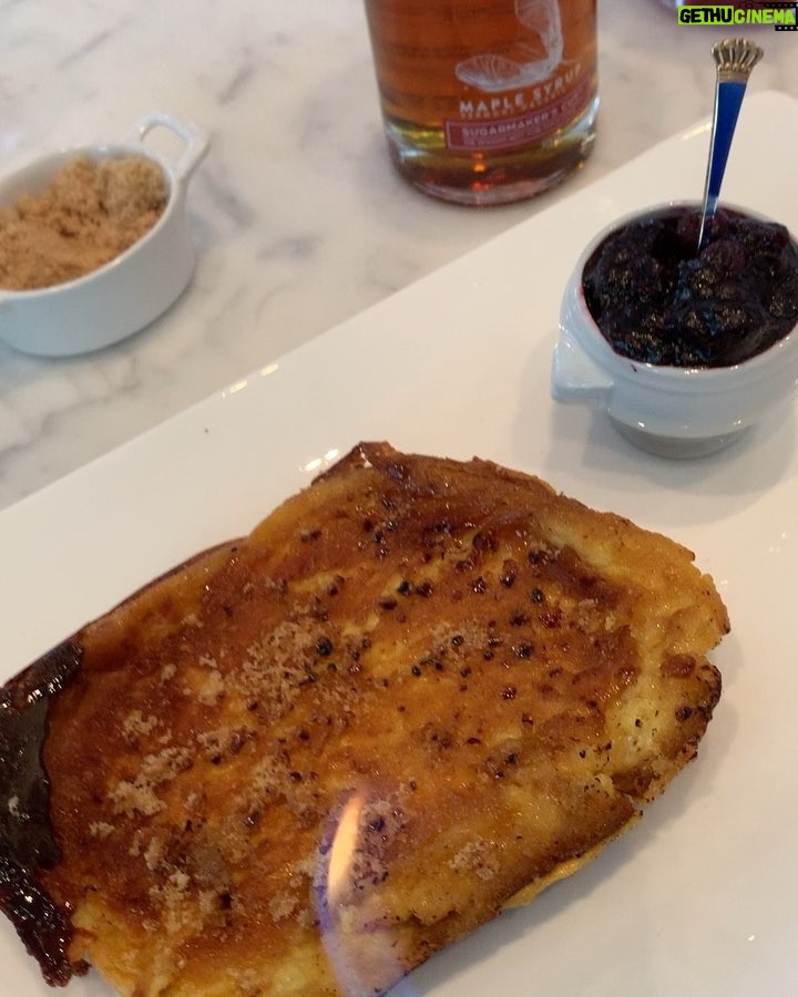 Casey Patterson Instagram - Sunday Brunch experiment ~ Creme Brûlée French Toast with Blueberry Grand Marnier and Cassis Compote, Meyer Lemon Zest and a little pyro 🔥 for the caramelized love on top 👩🏻🍳#brunch Soho