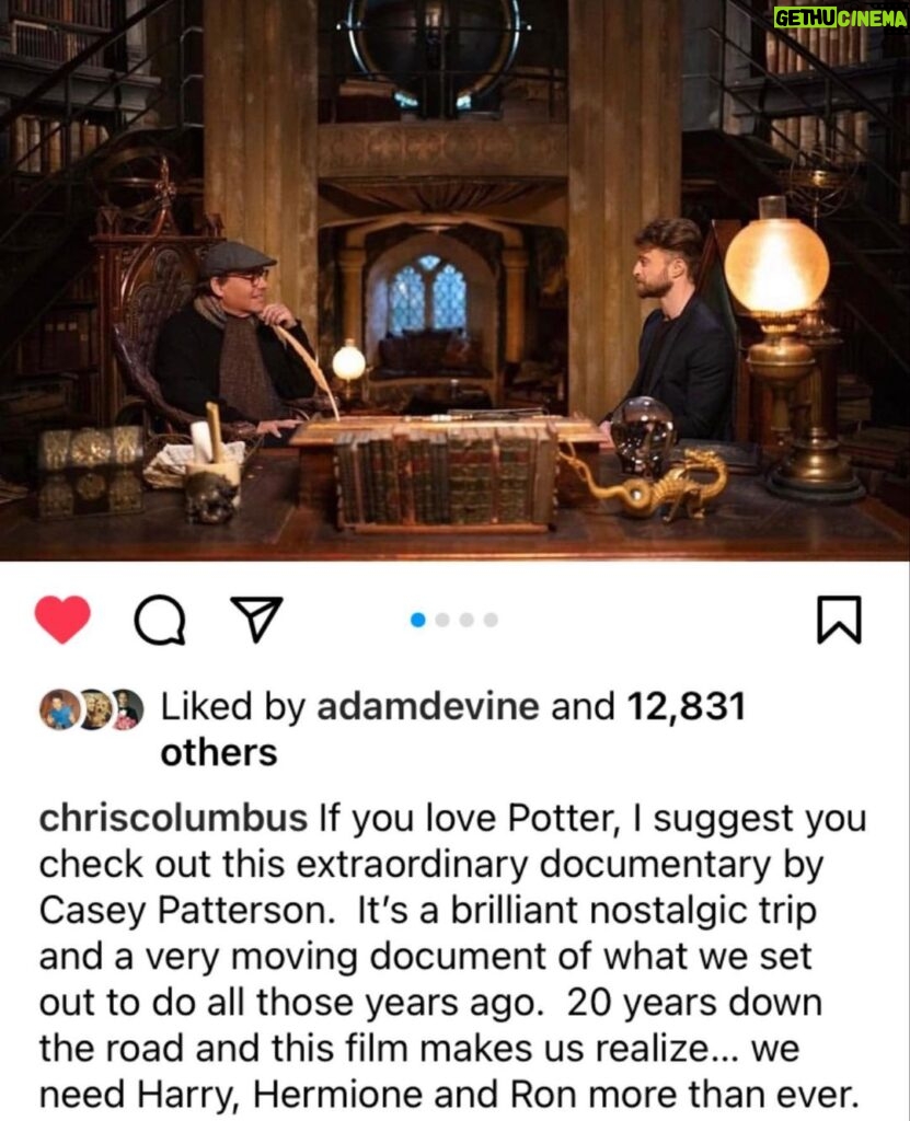 Casey Patterson Instagram - Thank You @chriscolumbus for the partnership and the incredible gift of the #HarryPotter Films. Hogwarts School of Witchcraft and Wizardry