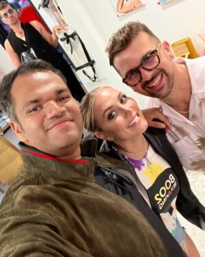 Cassandra Scerbo Instagram - Christmas in June! 🥰 Lovely evening at @thesuttonconcept. Obsessed with my new piece of art by the lovely and talented @danielmiagany & so happy that this purchase is benefitting @lalgbtcenter & @thephluidproject 🫶🏼 #pride2023