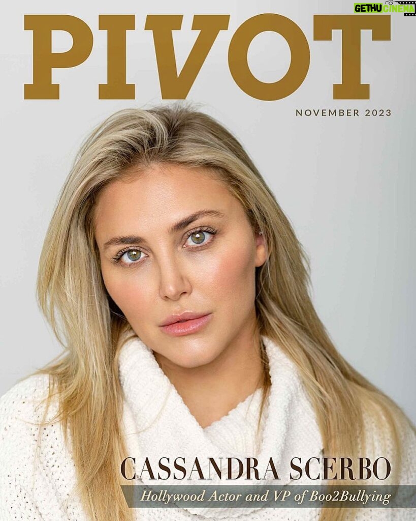 Cassandra Scerbo Instagram - Thank you to Chris O’Byrne and Pivot Magazine for choosing me to be your November cover feature, I thoroughly enjoyed our conversation🤍 We dove deep into my journey in the arts & activism thus far. You can order this issue on Amazon now. Link in bio.