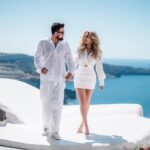 Cassandra Scerbo Instagram - Happy Birthday to my person 🤍 Doing life with you is an absolute dream. I love you baby! #thisisnotanaprilfools #wejustlikewhite 😂 Santorini, Greece