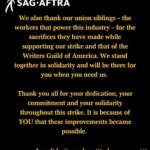 Cassandra Scerbo Instagram - Incredibly grateful to the @sagaftra negotiating committee for their relentless pursue in ensuring a better, more fair, future for #sagaftra members moving forward. To everyone who stood on the picket lines, day in & day out, thank you. To my fellow members who stood in solidarity for 118 days to fight the good fight, thank you. Additionally, I’m excited to update you all shortly on some of my most recent work, and most excited to GET BACK TO WORK! ❤️ #sagaftrastrong ✊