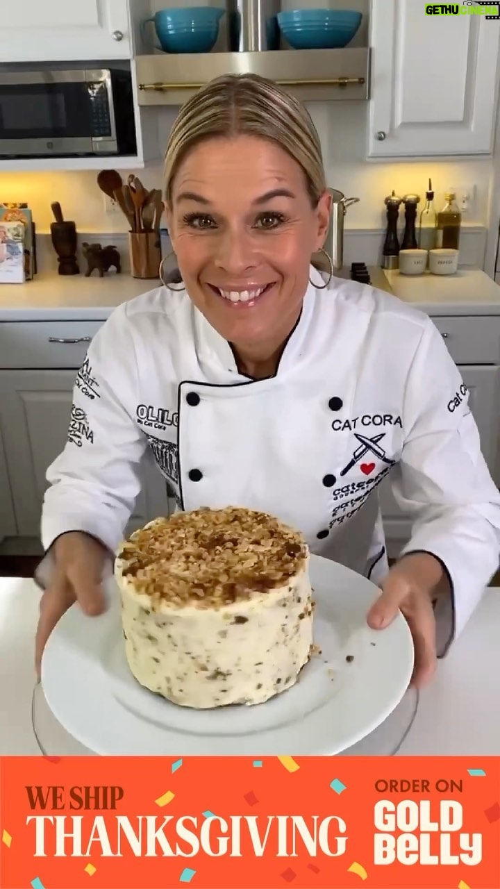Cat Cora Instagram - Hosting this Thanksgiving? Let me make dessert! I’ll ship my Grandma Alma’s Italian Cream Cake, and other desserts, directly to your door through @Goldbelly! Click the link in my bio to order now. #goldbelly #goldbellydesserts #fooddelivery #catcoradesserts