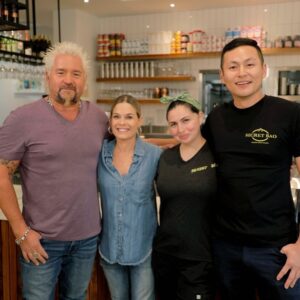 Cat Cora Instagram - Tomorrow is your lucky day! I’m joining my brother from another mother, @guyfieri, on an episode of Diners, Drive-Ins and Dives 🚗 here’s a hint: there will be bao buns 🤗🤗 

Tune in tomorrow, Friday 3/17 at 9pm on @foodnetwork #DDD #IC3