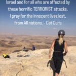 Cat Cora Instagram - I pray for my family and friends in #Israel and for all who are affected by these horrific TERRORIST attacks. I pray for the innocent lives lost, from All nations. Negev Desert / The Ramon Crater, Israel