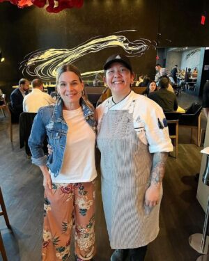 Cat Cora Instagram - Life always comes full circle. So proud of you Chef! I’m honored to have played a part in your journey when we first met 10 years ago, and to see how far you’ve come. Your food was absolutely exquisite! I can’t wait to see who you will inspire along the way @malynasi 💪💪

#yeschef #payitforward  #womenempoweringwomen #femalechef #cheflife