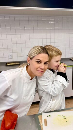 Cat Cora Instagram - These LKA students never cease to amaze me! I love seeing children empowered in the kitchen and learning skills they will use all their lives! @little_kitchen_academy⁠
⁠
#LittleKitchenAcademy #HelpMeToDoItMyself #LearningThroughPlay #Learning #Kids #KidsCooking #KidsActivities #KidsActivity #Independence #Empowerment #Montessori #ChangingLivesFromScratch