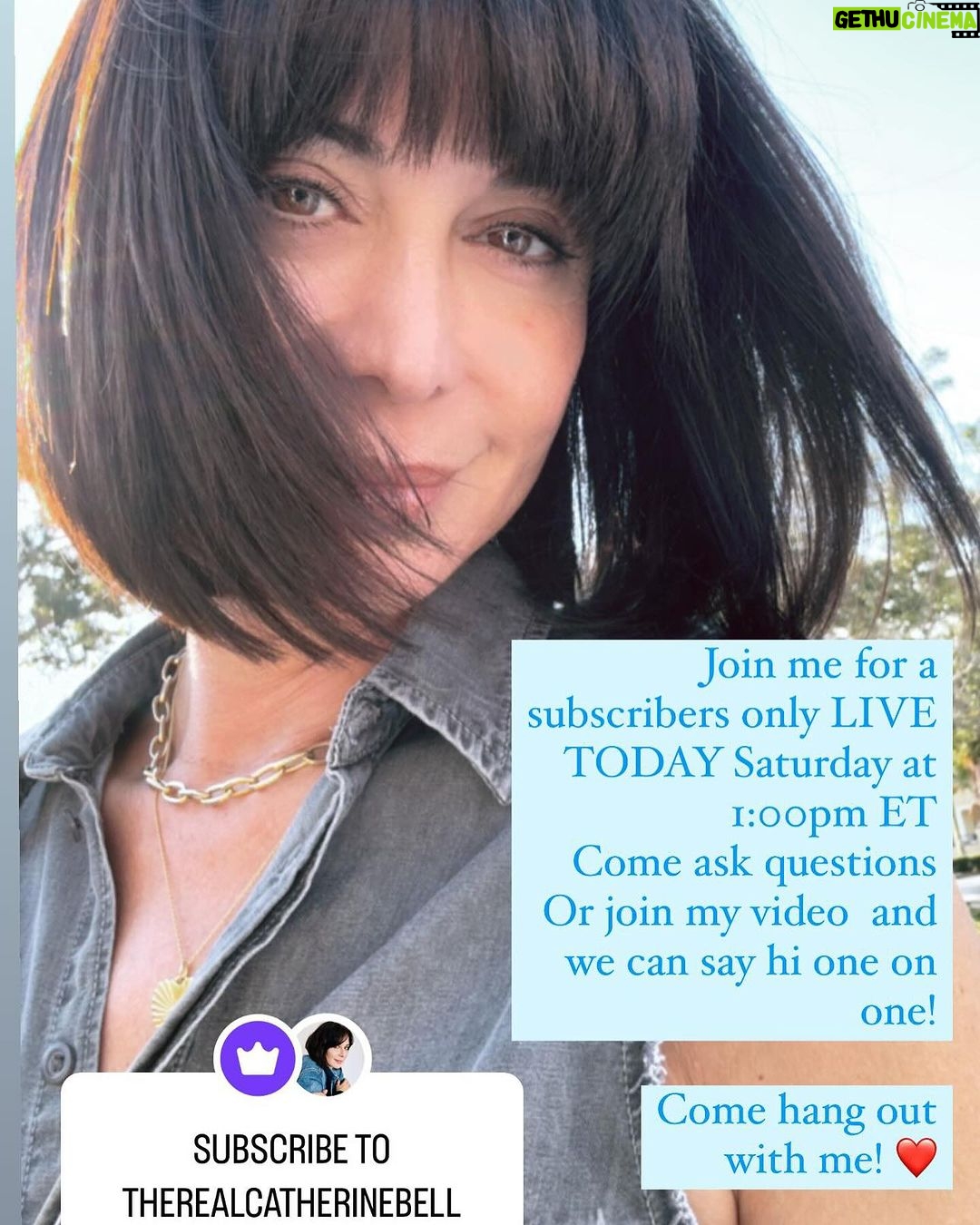 Catherine Bell Instagram - Join me in 3 hours!! 1:00pm ET/10am PT This is a Subscriber event so be sure to go to my@home page or Stories and subscribe before 1 ❤️😊 Can’t wait to connect. Start talking about holidays, thanksgiving plans, favorite recipes. Or whatever else you want to talk about!! ❤️