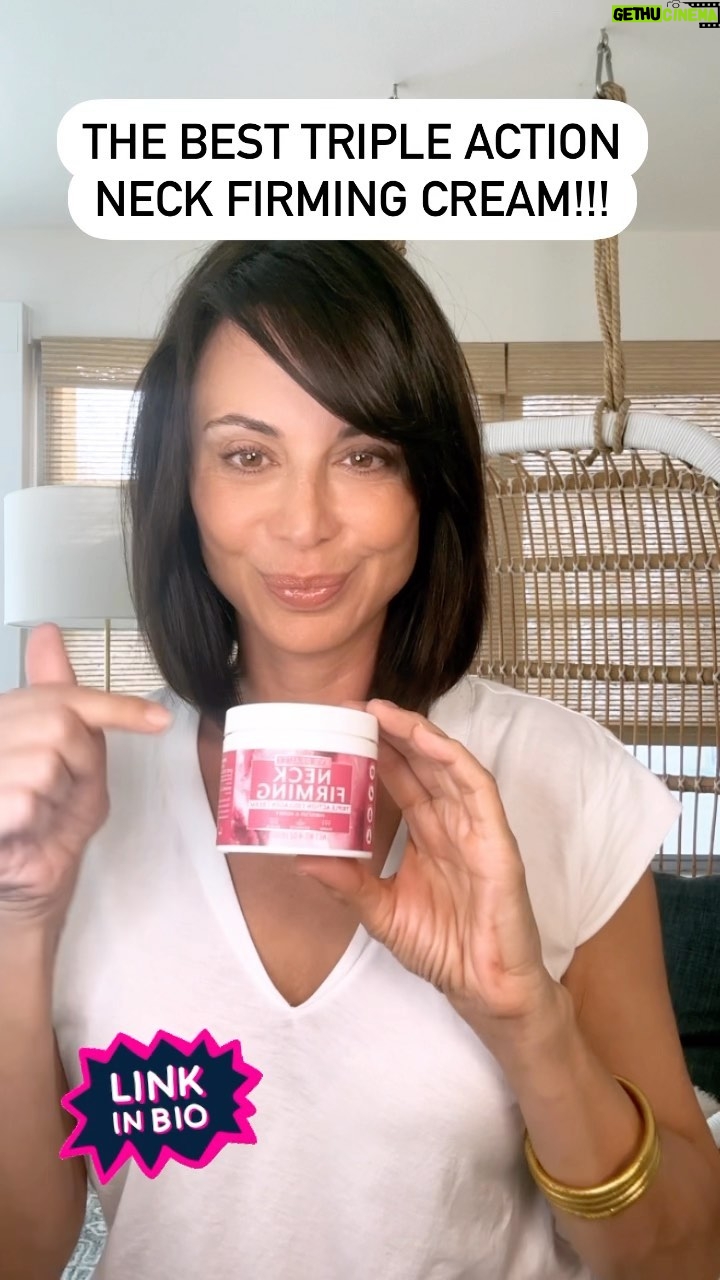 Catherine Bell Instagram - Finally introducing our new Triple Action Neck Firming cream!!! Natural, non-toxic, rich and luxurious, firming, plumping. Oh so good!!! Amazing ingredients like hylauronic acid, shea butter, Vit B5, licorice root, rose hips…. All designed to smooth the appearance of fine lines and make that neck, chest (and anywhere on your body) look and feel it’s absolute best!! 🥰💗 {{ link in bio }} @everliving.beauty #antiaging #firming #neckcream #naturalskincare #beauty