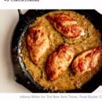 Catherine Bell Instagram - Yummy easy lemon garlic shallot chicken from @nytimes One day I will finish reading the recipe BEFORE I start making it!! 😂 (ohhhh sauté the garlic and THEN add lemon juice? 😆 still tastes so good!! 😍 #easycooking #quickmeals #homecooked
