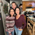 Catherine Bell Instagram - Photobomber!! 😂 Sad we had NO fun on set! One week from today! December 9th on @hallmarkchannel #jamesdenton @vee.long #ChristmasOnCherryLane