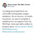 Charles S. Johnson IV Instagram - 🚨sexual assault and medical racism 🚨 Dr. Cargle was a @UCLA medical student when she reports being forced to watch her supervising surgeon at @harbor_ucla sexually assault his unconscious, anesthetized Black male patient. Dr. Cargle authored an “anonymous” report about the sexual assault/gun. But after reading the details of her claim, the surgeon was able to ID her as the whistleblower. The hospital was made aware but chose not to investigate, despite previous reports of his sexual misconduct. She is now being terminated from her LAC+USC Orthopaedic surgery residency. NONE of this is okay. This must be investigated IMMEDIATELY and the attending must be held to account. Dr. Cargle deserves our protection and support above all else at this time. Repost from @wokedoctors • 🚨 Please share and repost, and consider donating to Dr. Cargle’s legal defense fund (link in Bio). 🚨 Please tag any news channel or platform you think would be willing to amplify this story. #ucla #harborucla #uclahealth #harboruclamedicalcenter #harboruclamedicalcenter #orthopedics #orthopaedics #ortho #patient #healthcare #doctor #doctors #advocacy #medicalracism #sexualassault #metoo