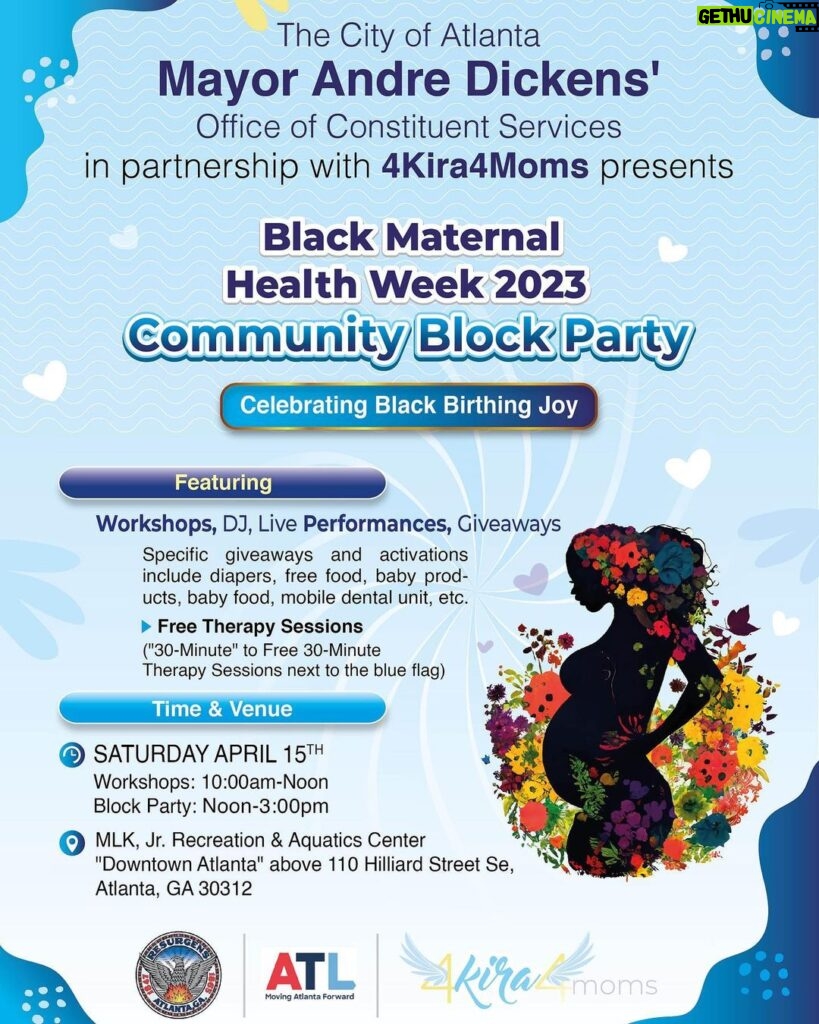 Charles S. Johnson IV Instagram - 🚨MAJOR ANOUNCEMENT🚨 In celebration of this years' Black Maternal Health Week, in parnership with @cityofatlantaga and Mayor @andreforatlanta's Office of Constituent Affairs, @4kira4moms will be hosting a Community Block Party celebrating birthing joy! Activations include Birth Empowerment Workshops + Giveaways + Mobile Dental Unit + Onsite 30-Minute Therapy Sessions + Fatherhood Engagement + Live Performances + Bounce House and More! Pls share🚀 If you would like to be involved pls DM us. #CELEBRATINGBIRTHINGJOY #blackmaternalhealthweek #atlanta #foreveriloveatlanta #atlantacares #lovealwayswin Mlk Natatorium In Atlanta. 110 Hilliard St.