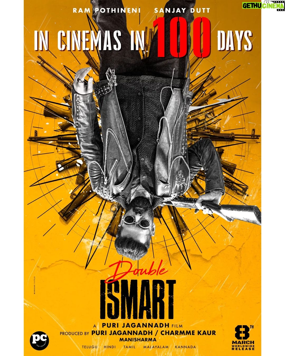 Charmy Kaur Instagram - The countdown begins to experience Ustaad @ram_pothineni & Dashing Director #PuriJagannadh's DOUBLE MASS MADNESS in theatres🔥 1️⃣0️⃣0️⃣ DAYS to go for #DoubleISMART 💥💥 Massive Release Worldwide on MARCH 8th,2024 in Telugu, Hindi, Tamil, Kannada & Malayalam❤️🔥 @duttsanjay #ManiSharma @charmmekaur @vish_666
