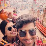 Chitra Shukla Instagram - First Ganga snan as a couple after marriage☺️#harhargange🙏 At the Legendary Dashashwamedh Ghat, Holy Ganges 😊✨ #banaras #gangaghat #kashivishwanath #mandir #chitrashuklaupadhyay #vaibhavupadhayay #chitrashukla #vc #vaibhavchitra #chitrabhav Dasasamet Ghat, The Holy Ganga, Banaras ( Varanasi ), UP- India