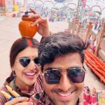 Chitra Shukla Instagram - First Ganga snan as a couple after marriage☺️#harhargange🙏 At the Legendary Dashashwamedh Ghat, Holy Ganges 😊✨ #banaras #gangaghat #kashivishwanath #mandir #chitrashuklaupadhyay #vaibhavupadhayay #chitrashukla #vc #vaibhavchitra #chitrabhav Dasasamet Ghat, The Holy Ganga, Banaras ( Varanasi ), UP- India