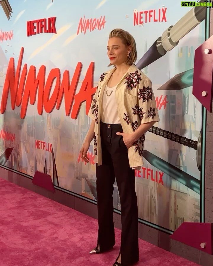 Chloë Grace Moretz - 502.5K Likes - #Nimona premiere day , whatta beautiful movie. So proud to be part of this ❤️ so excited for you all to watch it only on Netflix June 30th!