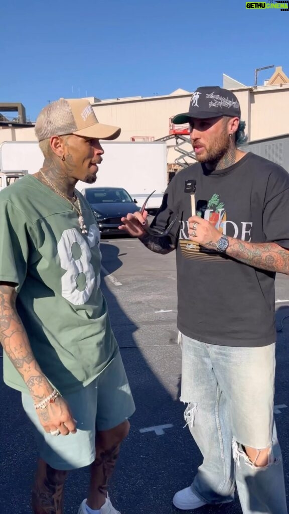 Chris Brown Instagram - Trick questions w the gang 😂 ‘Summer too hot’ music video premieres tomorrow!!! Lesssgooo!! 🔥 @chrisbrownofficial Los Angeles, California