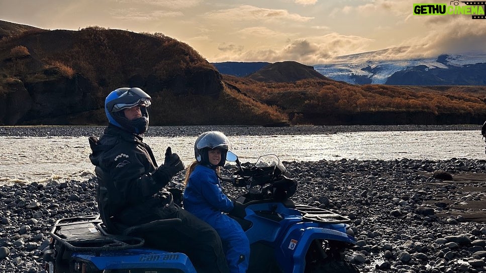 Chris Hemsworth Instagram - Day 3 in Iceland, started a bikey gang with my daughter. Currently we’re the only two members and that’s how we’ll keep it for now 👊🏍️ @icelandencounter