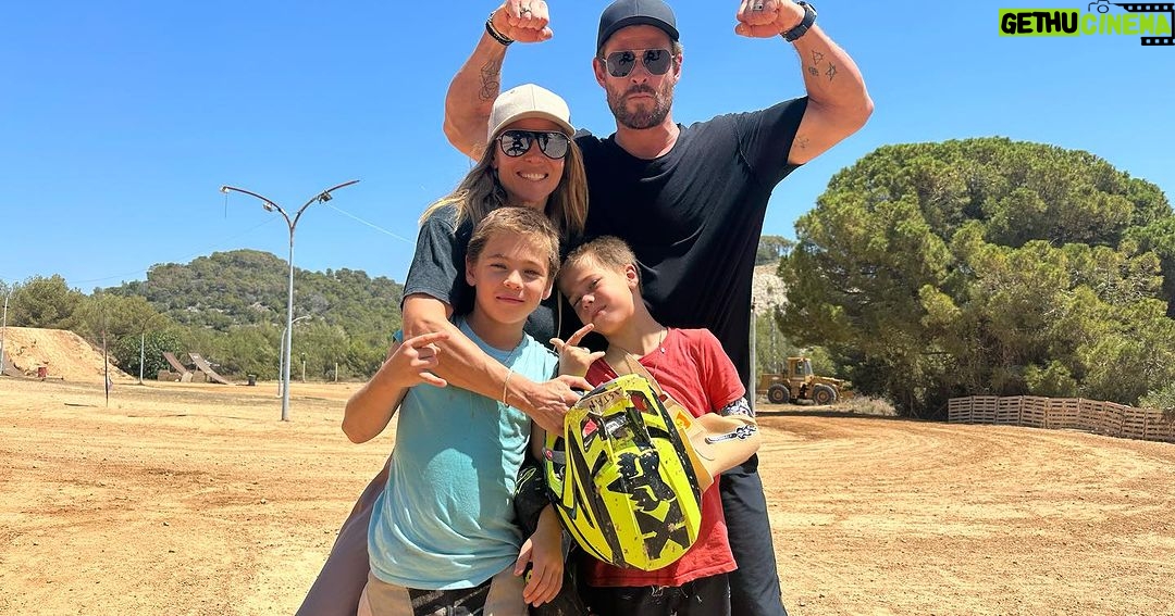 Chris Hemsworth Instagram - Massive thanks to @poleacamp for having our kids out, they went from jumping puddles to launching across big table tops in a week! #motocross