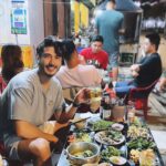 Chris Lee Instagram - When in Rome… Those small stools tho… 你們猜這一桌海鮮多少台幣？ 包括一手啤酒喔。 #答案揭曉$780 #我可以天天吃膽固醇先放一邊 #google不到沒有招牌朋友介紹的 #chrislee1111travels #saigon #HCMC #vietnam #streetfood #seafoodfeast #wheninromedoastheromansdo Ho Chi Minh City, Vietnam