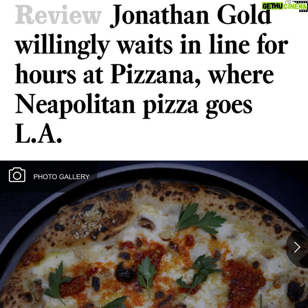 Chris O'Donnell Instagram - Thank you Jonathan Gold, so happy you enjoyed @pizzana_la @danieleuditi @candacenelson click link in my bio to read