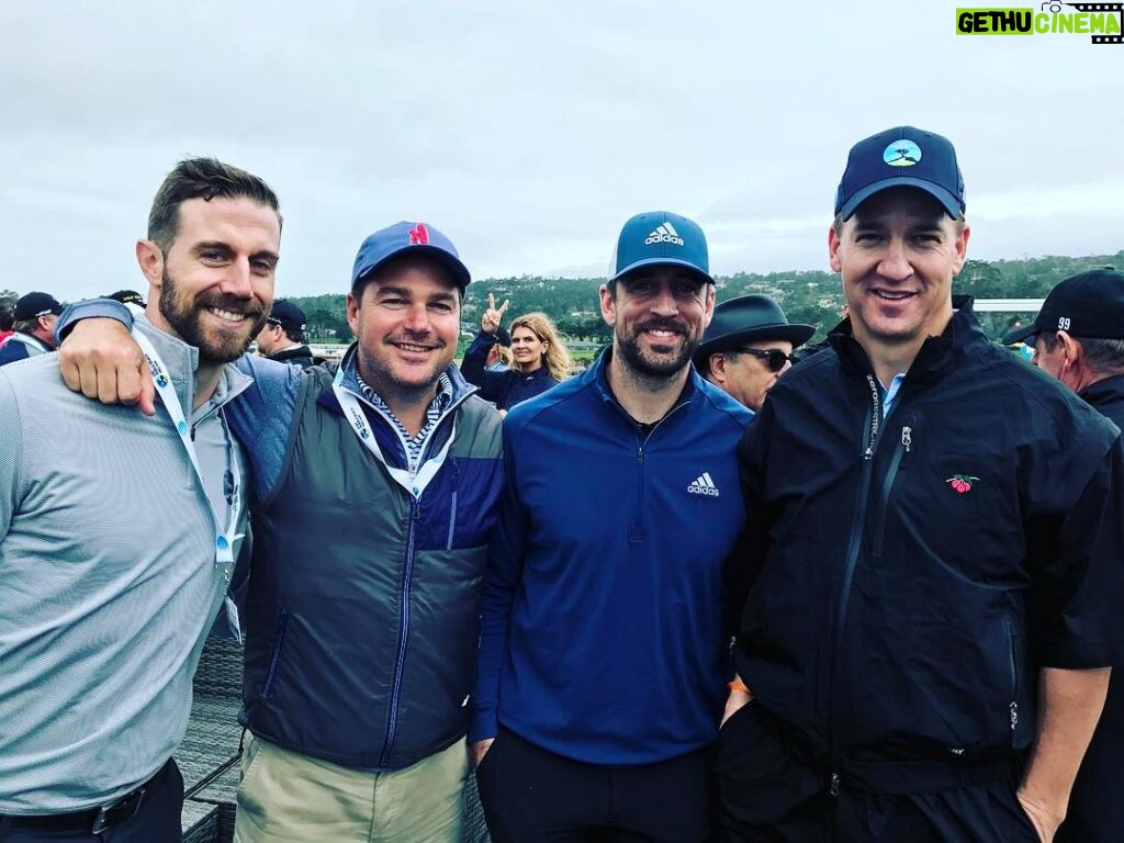 Chris O'Donnell Instagram - Manning, Rodgers, Smith and O'Donnell, Mt. Rushmore of football? #attpebblebeachproam