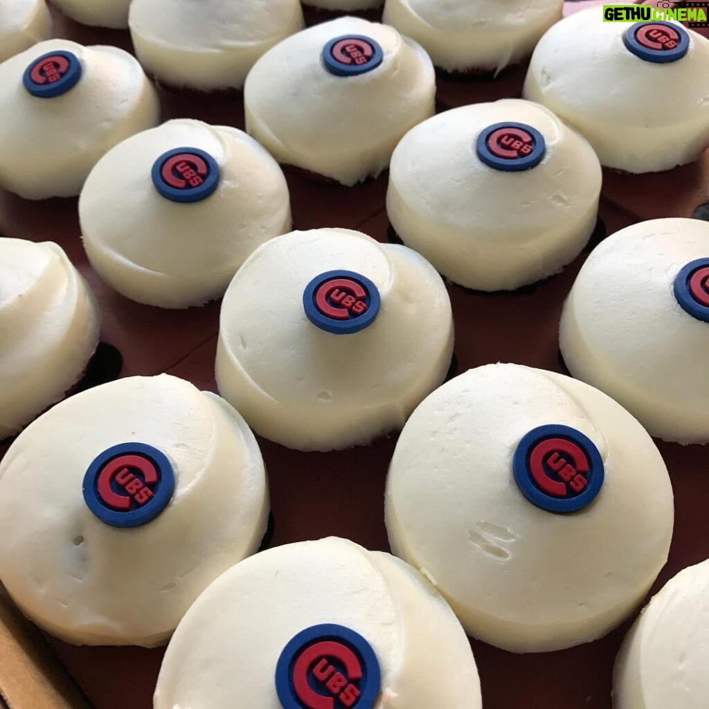 Chris O'Donnell Instagram - We may have missed the parade but we are celebrating the Cubs on the Paramount lot. #gocubsgo thanks @sprinklescupcakes #ncisla