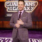 Chris Pratt Instagram – The Guardians on the Purple Carpet! Not pictured: all the sweat drippin’ down my back! #GOTGVol3