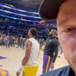 Chris Pratt Instagram – When you get courtside Lakers seats, (not to brag) they offer an exclusive, VIP buffet bar and restaurant with free drinks, delicious Tomahawk chops, cupcakes, and even America’s tastiest snack, the Timothée Chalamet. You know what? I get it.