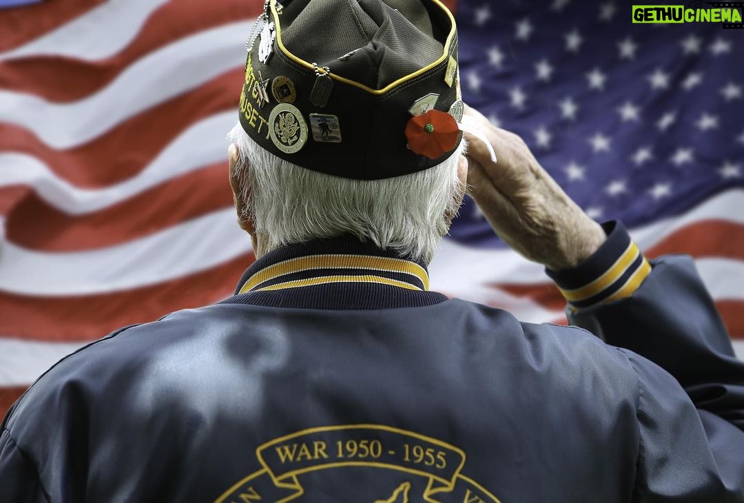 Chris Pratt Instagram - Happy Veterans Day! Today, we salute the men and women in uniform who have volunteered to step into harm's way to protect our way of life. Every nation on Earth has problems, including ours. However, the United States of America, the grand experiment built on the foundation of liberty, justice, and freedom, is as close to perfection today as any country has been in history. Yet, we are still far away. If you want to disagree, you can do so loudly, free from violence or imprisonment. That’s America—the town square where ideas can be shared and debated! Unfortunately, that is not the case around the globe, where dissent is met with violence and imprisonment. Do not take that for granted. It’s each of our civic duty to drive this nation closer to perfection. In my opinion, that starts with showing gratitude to those who paved the way and to those who serve and finding a way to be of service ourselves. Thank a Veteran today. The freedoms we often take for granted, our shot at the American Dream—we owe it to the valorous acts of warriors in uniform. Don’t forget that. Okay, Dad! We get it! #VeteransDay Photo Credit: Shutterstock