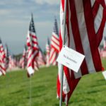 Chris Pratt Instagram - Today, let’s take a moment to remember and honor the lives lost on September 11, 2001. 🇺🇸 It's a day that changed our world forever, but it also showed us the strength and resilience that define the American spirit. I had the honor of planting the last flag at the Waves of Flag Ceremony today at @Pepperdine. Each flag represents an innocent life lost on that day, including a national flag for each foreign country that lost a citizen in the attack. As we look back on the events of that fateful day, let's remember the heroes – the firefighters, police officers, first responders, and ordinary people who risked everything to help their fellow citizens. 🙏🏼 Their courage and selflessness continue to inspire us all. Let's also pay tribute to the families who were forever changed by this tragedy. Your strength and the way you've come together as a community is a testament to the unbreakable bonds of love. Photo credit: Courtesy of Pepperdine
