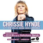 Chrissie Hynde Instagram - Happy to announce Chrissie Hynde will be performing with the Valve Bone Woe Ensemble at Volkshaus Zürich in #Switzerland on the 22nd of November! Tickets will become available 10am CEST time (9am UK time) on Wednesday this week (31st July) from www.ticketcorner.ch