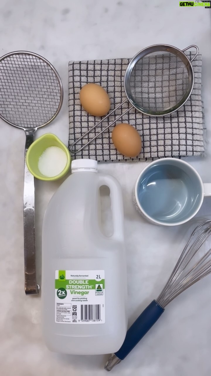 Chrissie Swan Instagram - As promised! I was so nervous of attempting a poached egg - what intimidates us about these babies? Anyway - I did it! These are not ‘vinegary’ and I have tested this process many, many times! Go forth and conquer THE POACHIE! 🔈 sound on! STEP BY STEP GUIDE WHAT YOU’LL NEED: 1/4 cup vinegar. 2 teaspoons cooking salt. 1.5 litres of water in a medium pot. Best quality egg you can afford. (From the fridge!) ESSENTIAL UTENSILS Whisk Wire sieve (small/med is best) Slotted spoon (or wire one like I have from any Asian Grocer) Clean Tea towel or hand towel. WHAT YOU’LL DO: Pour vinegar and salt into your water and turn onto high. While that’s getting to a boil, crack your egg into a sieve suspended over a mug. Leave it like this for the whole time it takes for the water to boil - as long as possible. Wait for water to boil but don’t watch it because you know what they say…😂 Pop your toast on. It’s close now! Take your whisk and make a vortex - not too crazy - but enough that it’s spinning like a whirlpool in your best friend’s above ground pool in the 80s. Your egg should now have shed off the liquid that turns poached eggs all ghosty. Throw that liquid in the bottom of the cup away. Slide your egg out of the sieve as close the centre of the vortex of water in the saucepan as you can. Turn down the heat to low and set your timer for 3 minutes. THE EGG COOKS FOR 3 MINUTES ON LOW! Butter/avocado toast. Once timer goes off lift the egg out of the water and rest it on the hand towel/teatowel until the water has gone. No one likes a soggy poachie/toast combo. Flip the egg onto your toast. Season. Cue Barry White song. SCOFF!