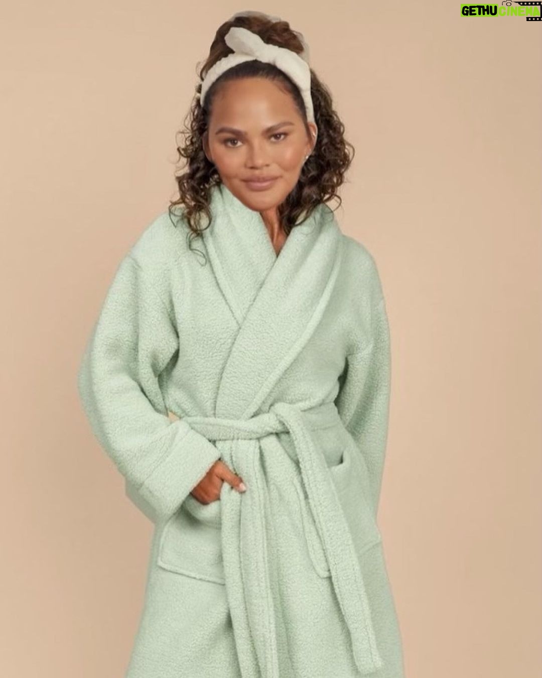 Chrissy Teigen Instagram - it’s PISTACHIO launch day over at @cravingsbychrissyteigen but here at the house it is a **LIFESTYLE** - shop our COVETED (seriously, if you have one of the other colors, you already know!!) teddy robe in pistachio, or our pocketed snacking blanket TOOOOODAY!!!!